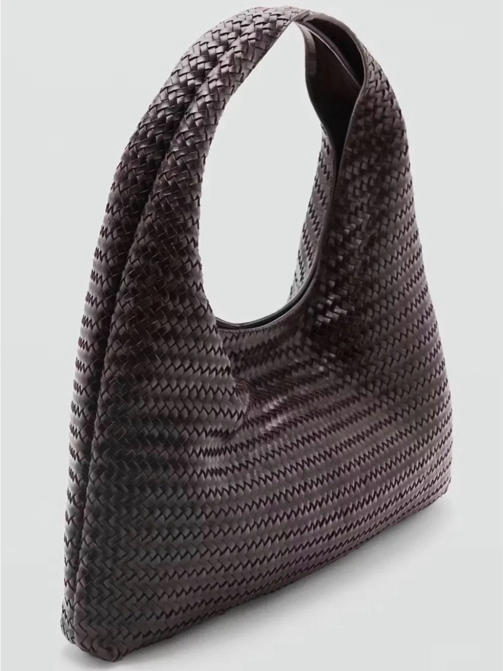 Mango  Dark brown Woven Hobo Bag - Women